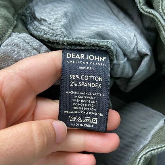 Dear John 27 Womens Army Green Chino Ankle Raw Edge Skinny Pants - Picture 6 of 7